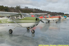 planes parked on the ice