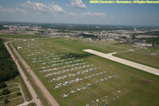 aerial view of airplane camping