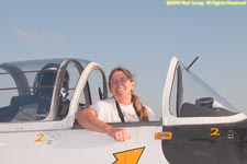Charlotte in cockpit